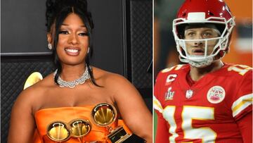 Collage de Megan Thee Stallion y Patrick Mahomes