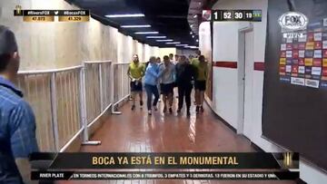 Incidentes en la llegada de Boca al Monumental: tiraron gas lacrimógeno al colectivo