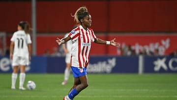 La delantera del Atlético de Madrid Luany celebra un gol