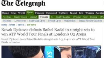 La prensa británica: "Djokovic demolió a Nadal en Londres"