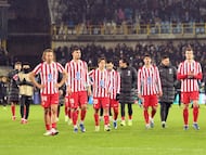 18/02/26 PARTIDO CHAMPIONS LEAGUE DIECISEISAVOS IDA
BRUJAS BRUGGE - ATLETICO DE MADRID
FIN DE PARTIDO SALUDO