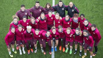 El Atlético de Madrid Femenino posa en la Ciudad Deportiva Wanda de Majadahonda.