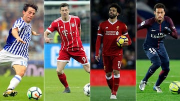 Odriozola, Lewandowski, Salah y Neymar.