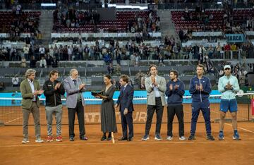 Carlos Costa, David Nalbandián, Ion Tiriac, José Luis Martínez-Almeida, Feliciano López, Marc López, Carlos Moyá y Rafa Nadal.