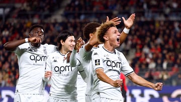 Los jugadores del Mónaco celebran un gol ante el Rennes