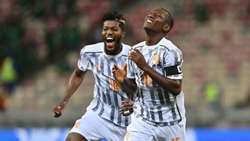 Gradel celebra el gol de la victoria marfile&ntilde;a.