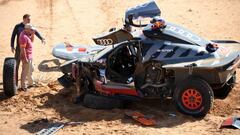 Audi Carlos Sainz durante la Etapa 6 que le dejó sin opciones en el Dakar.