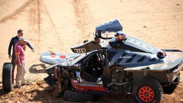 Audi Carlos Sainz durante la Etapa 6 que le dej¨® sin opciones en el Dakar.