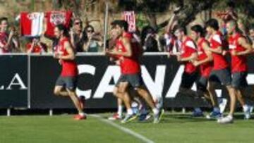 El Atl¨¦tico volvi¨® al trabajo con m¨¢s de dos horas de paliza f¨ªsica