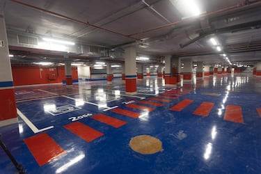 Vista del aparcamiento para jugadores en el nuevo estadio