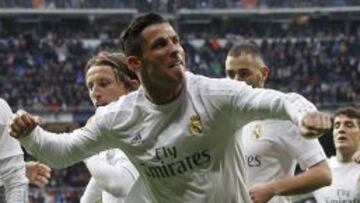Cristiano Ronaldo celebra uno de sus goles a la Real Sociedad.