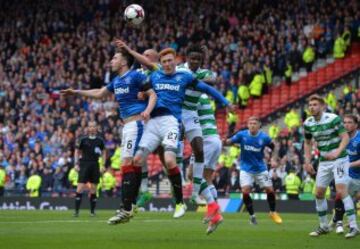 A match that divides the Scottish city into green and white and red, white and blue. Whilst the tension of the occasion sometimes eclipses the quality of the football on display, the tension on match-day for the "Old Firm" is renowned world-wide.