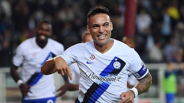 Lautaro Martinez celebra un gol.