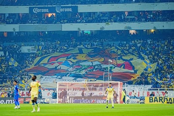 Fans o Aficion during the final second leg match between America and Cruz Azul as part of the Torneo Clausura 2024 Liga BBVA MX at Azteca Stadium on May 26, 2024 in Mexico City, Mexico.