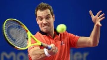 El francés Richard Gasquet en su pattido contra su compatriota Paul-Henri Mathieu.