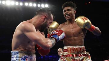 Shakur Stevenson durante su combate ante Christopher Diaz.