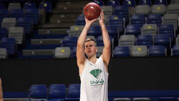 Gerun, durante un entrenamiento del Unicaja.