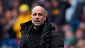 MANCHESTER, ENGLAND - MARCH 04: Pep Guardiola, Manager of Manchester City, looks on during the Premier League match between Manchester City and Newcastle United at Etihad Stadium on March 04, 2023 in Manchester, England. (Photo by Lexy Ilsley - Manchester City/Manchester City FC via Getty Images)