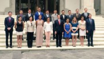 Enrique Peña Nieto con la selección de clavados