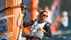 Blanca Manch&oacute;n, durante una regata de los Mundiales de Windsurf RS:X.