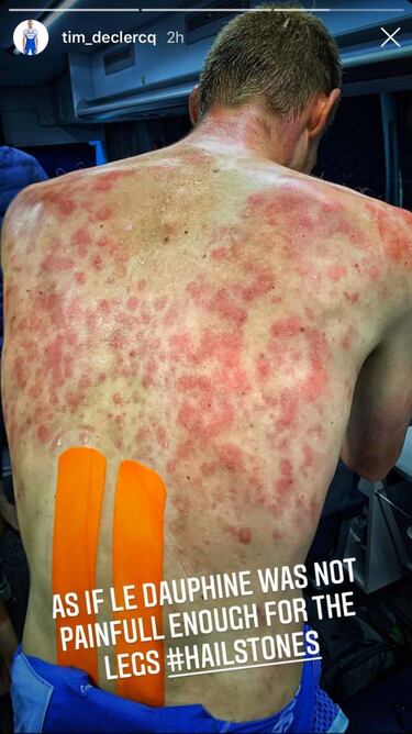 Granizada y caos en la segunda etapa del Dauphiné