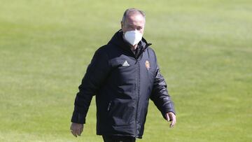 Juan Ignacio Mart&iacute;nez, durante el entrenamiento de esta ma&ntilde;ana.