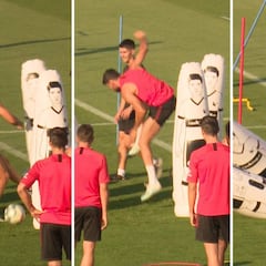 A Diego Costa se le atraganta el último ejercicio del Profe y termina pateando el material