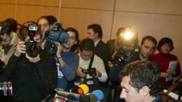 <b>COMPARECENCIA. </b>Roberto Heras, el día que atendió a los medios de comunicación para declararse inocente de su positivo con EPO.