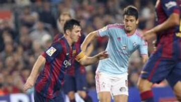 Radoja con Messi, en el partido del Camp Nou.