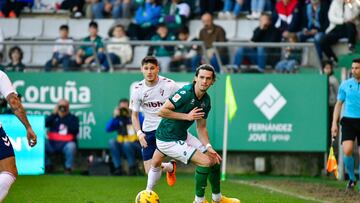 Cubero, en un partido del Racing de Ferrol.