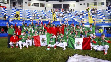 Mexico Players Gold Medal during the game Cuba vs Mexico, corresponding to the Mens Final Gold Medal of Baseball at the 2023 Central American and Caribbean Games, at the Saturnino Bengoa Ball Park, on July 01, 2023.
<br><br>
Jugadores de Mexico Medalla de Oro durante el partido Cuba vs Mexico, correspondiente a la final por la Medalla de oro del Beisbol Masculino en los Juegos Centroamericanos y del Caribe 2023, en el Parque de Pelota Saturnino Bengoa, el 01 de Julio de 2023.