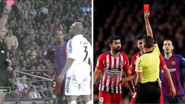 A Roberto Carlos ya le pasó en el Camp Nou lo mismo que a Costa: roja a los 25' por este insulto