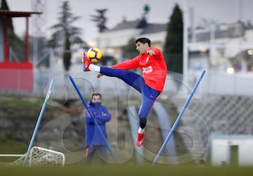 Álvaro Morata se ejercitó en la Ciudad Deportiva del Cerro del Espino.