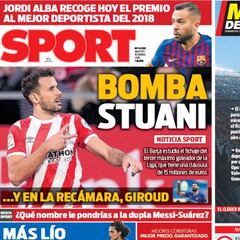 Stuani, Giroud..., 'nueve caliente' en la prensa de Barcelona
