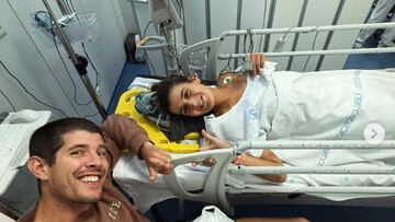 La atleta Sara Alonso, durante su ingreso en el hospital tras ser embestida por una vaca mientras entrenaba