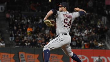 Despu&eacute;s de ser activado el domingo por los Astros, el pitcher azteca lanz&oacute; en el duelo del lunes frente a los San Francisco Giants.