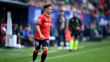 PAMPLONA, SPAIN - NOVEMBER 2: Bryan Zaragoza of CA Osasuna during the LaLiga EA Sports match between Osasuna v Real Valladolid at the Estadio El Sadar on November 2, 2024 in Pamplona Spain (Photo by Cesar Ortiz/Soccrates/Getty Images)