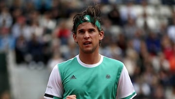 Partido de cuartos de final de Roland Garros entre Dominic Thiem (imagen) y Novak Djokovic.