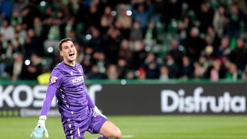 Herrera durante el partido ante el Elche.