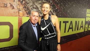 Manolo Santana, director del torneo, con Maria Sharapova. 