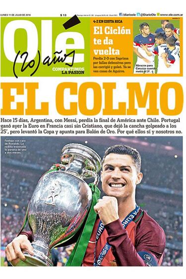 Olé refleja el dolor argentino: "Por qué ellos sí y nosotros no"