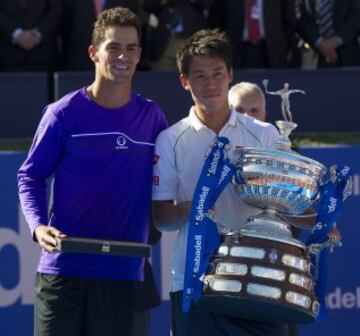 Kei Nishikori venció en la final del torneo a Santiago Giraldo en 2014.