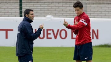 Ander Herrera y Ernesto Valverde, durante su etapa en el Athletic de Bilbao.