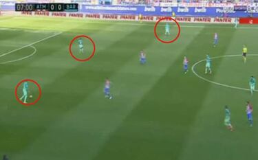 El Barça de los tres centrales con balón vivió del error rival