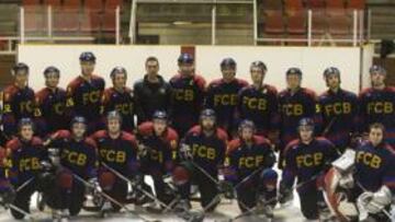 <b>SECCIÓN CULÉ. </b>La plantilla de la sección de hockey hielo del Barça, que se creó, como la Liga, en 1972.
