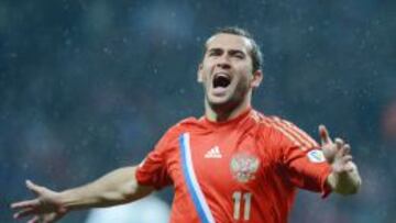 Kerzhakov anotó el gol de la victoria de Rusia ante Eslovaquia.