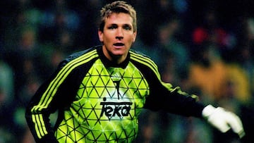 El exportero alem&aacute;n del Real Madrid, Bodo Illgner, durante un partido.