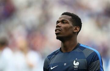 Paul Pogba of France looks on prior to the International Friendly match between France and England at Stade de France on June 13, 2017 in Paris, France. (