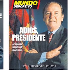 Núñez in memoriam en las portadas de Barcelona