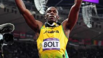 <b>ORO EN 100 METROS. </b>Bolt festeja su título olímpico en Londres.